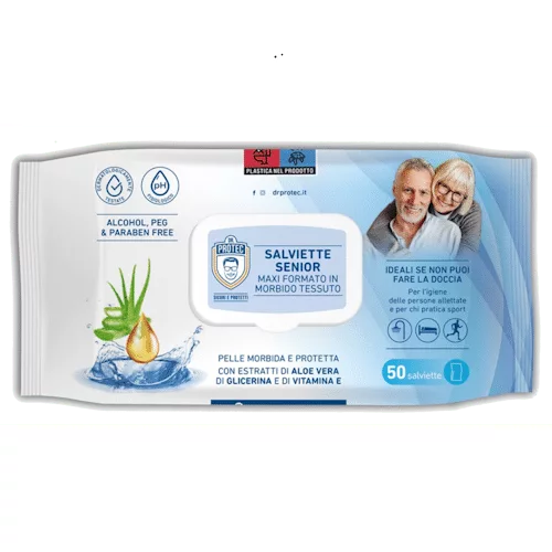 Salviette senior con aloe