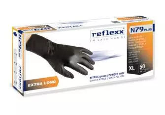 Guanti in nitrile senza polvere reflexx n79 plus